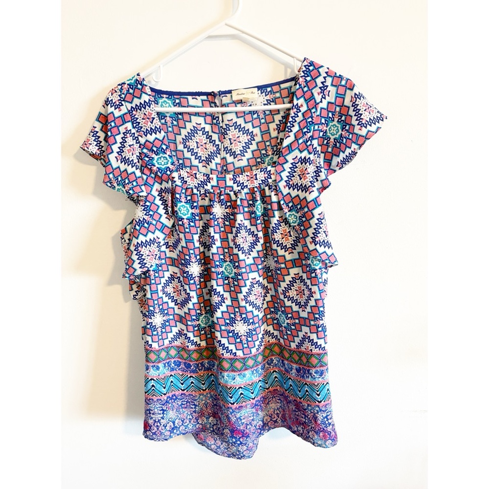 Anthropologie Meadow Rue‎ Multi Color Pattern Blouse